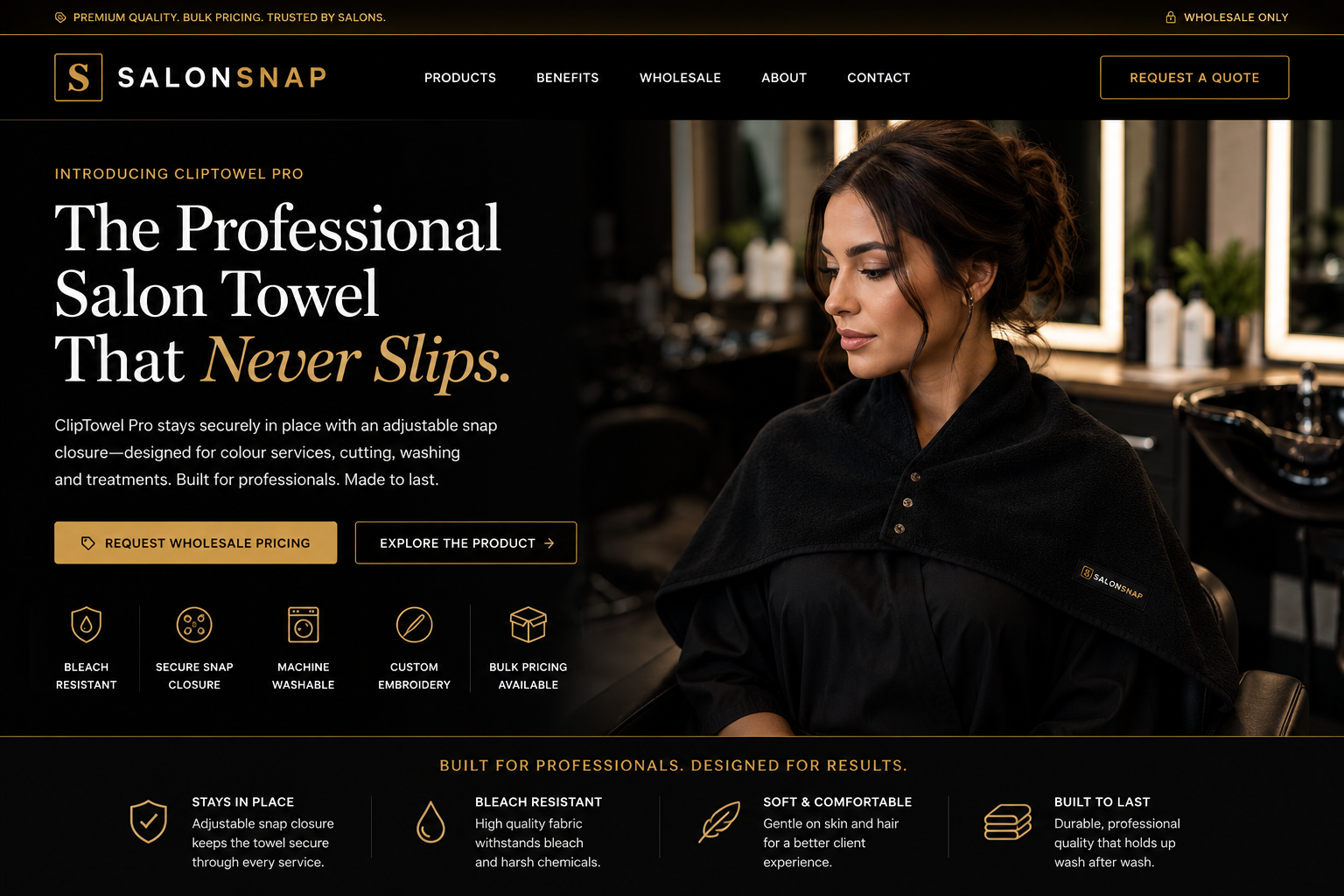 SalonSnap ClipTowel Pro in a premium salon setting
